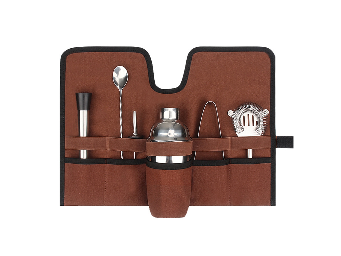 Bolsa Portátil para Kit de Bartender com Lona, Leve para Camping | S/MARCA