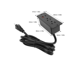 Laxiscreed Placa De Extensão Com Duas Tomadas E Carregador Rápido Usb Para Casa E Escritório