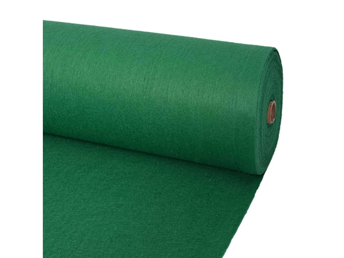 Conjunto 1 Tapete Runner Vidaxl Verde Poliéster (1,2 X 12 M)