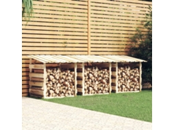 Vidaxl Abrigo para Lenha Com Telhados 3 Pcs Pinho Impregnado 100x90x100 Cm