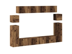 Tv Cabinet Set, Tv Cabinet Sets Vidaxl Marrom Madeira Processada (n/a)