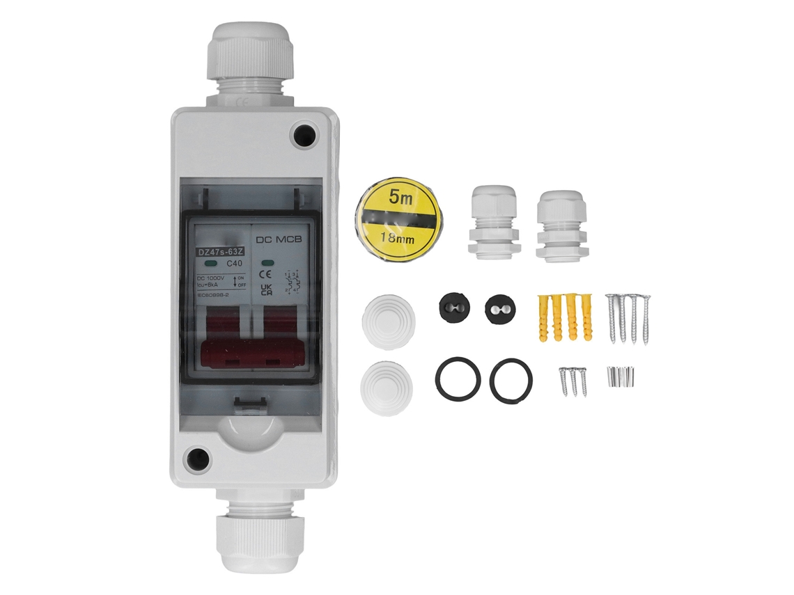 Interruptor de Circuito Cc 2p 40a Ip65 6ka para Sistema Solar Pv 1000v