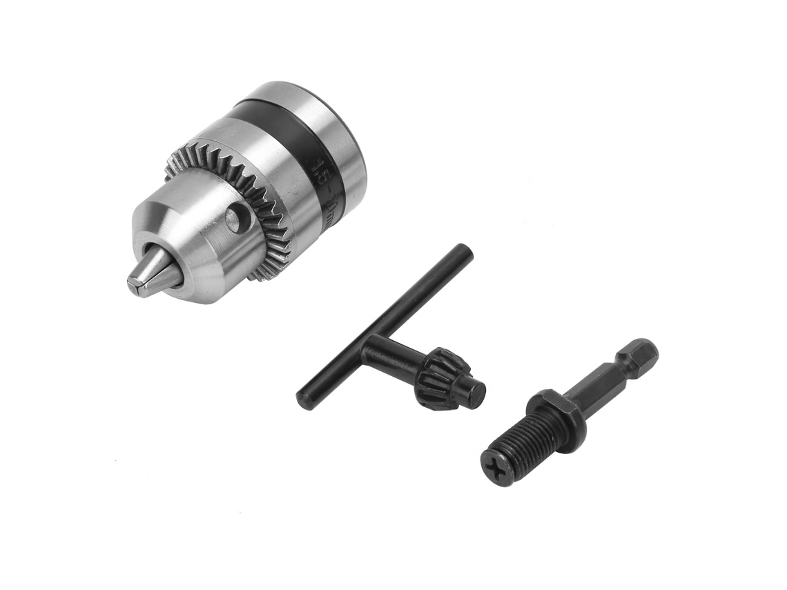 Mandril Para Furadeira Leve 1.5-10mm 3/8-24unf + Vara Extensível De 1/4 Hexagonal 3/8 Rosca