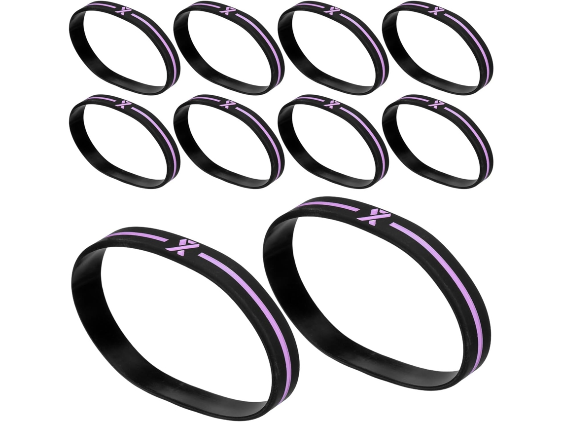 Pulseiras De Silicone Aboofan Para Conscientização Sobre O Câncer Mama, Pretas, 30 Unidades, Material Flexível, Para
