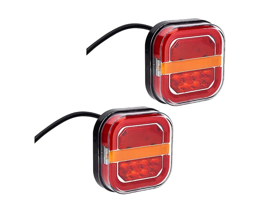 2pcs Trailer Led Tail Indicator Number Plate Light Rear Reverse Brake Stop Lamp