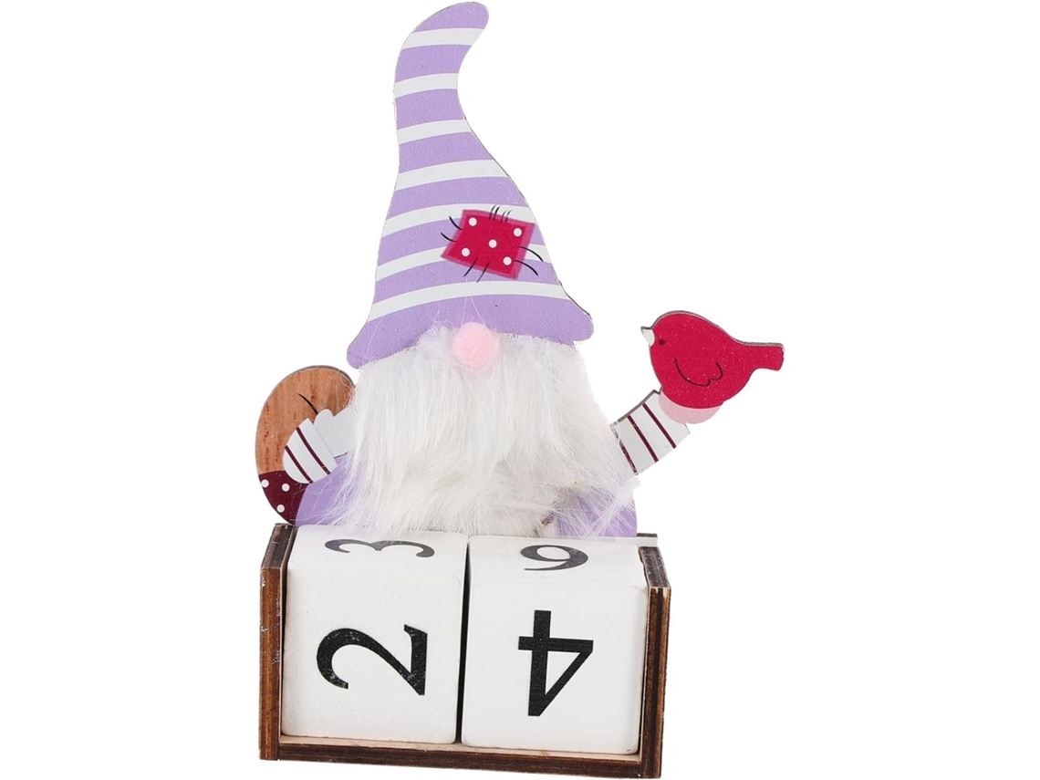 Calendário De Natal De Madeira Para Mesa, Bloco De Calendário Com Dado Para A Data De Natal, Reutilizável. Gokoco