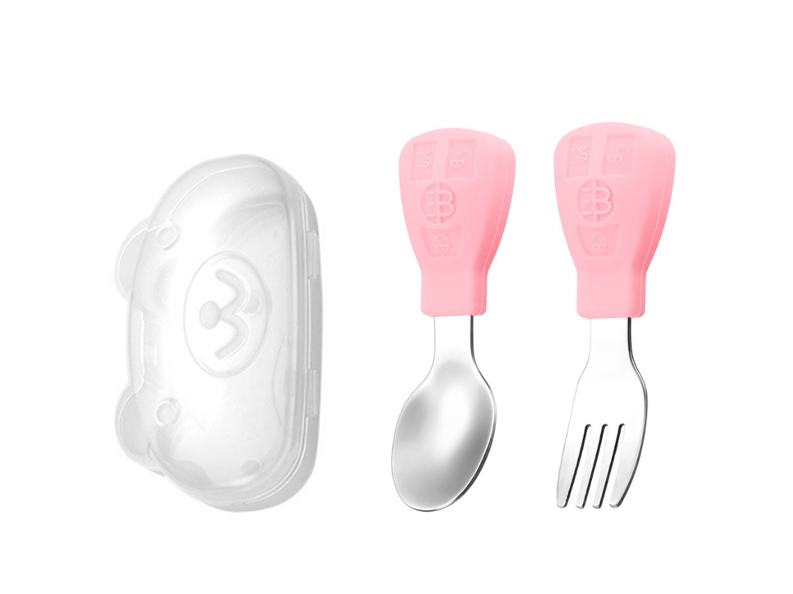 Elysve Utensílios Para Bebés Colher E Garfo Para Aprender A Comer