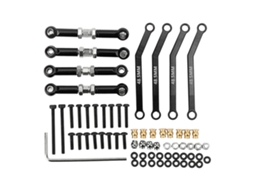 Mali conjunto de Ligações Dianteiras de Alta Altura 1/24 para Carro Crawler Fms Black em Liga de Alumínio e Aço Resistente Ao Desgaste