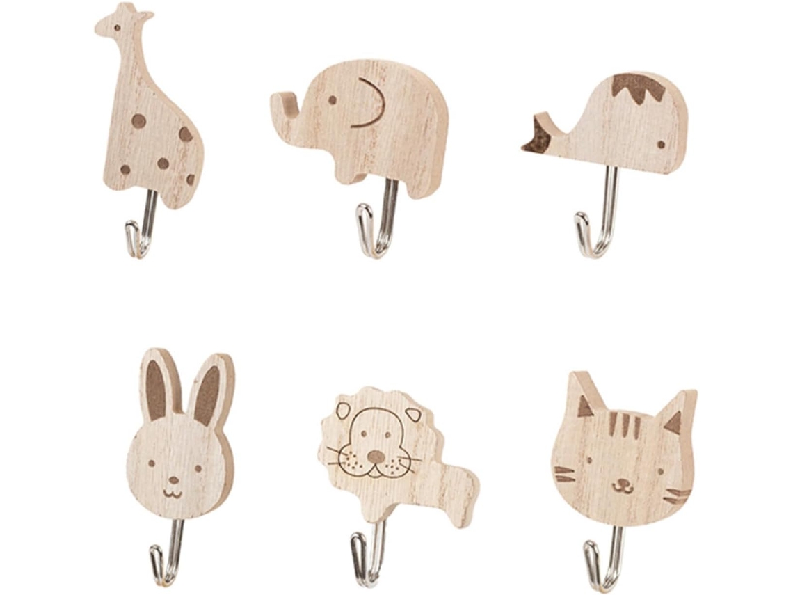 Gancho De Parede Decorativo Madeira Em Formato Animal Para Quarto Infantil Greabuy, Ideal Para Roupas, Chapéus E