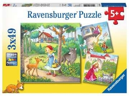 Puzzle RAVENSBURGER Rapunzel Little Red Riding Hood And The Frog Prince 49 Peças Desenhos Animados
