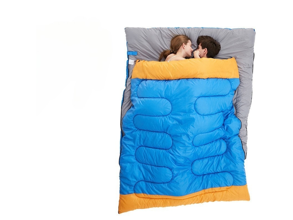 Saco de dormir duplo, quente e impermeável, azul PANOONA