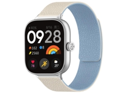 Bracelete Para Redmi Watch 6 / 5 / Xiaomi Band 9 Pro / 8 Pro - Silicone Magnético - Textura De Lichia Branco E Azul