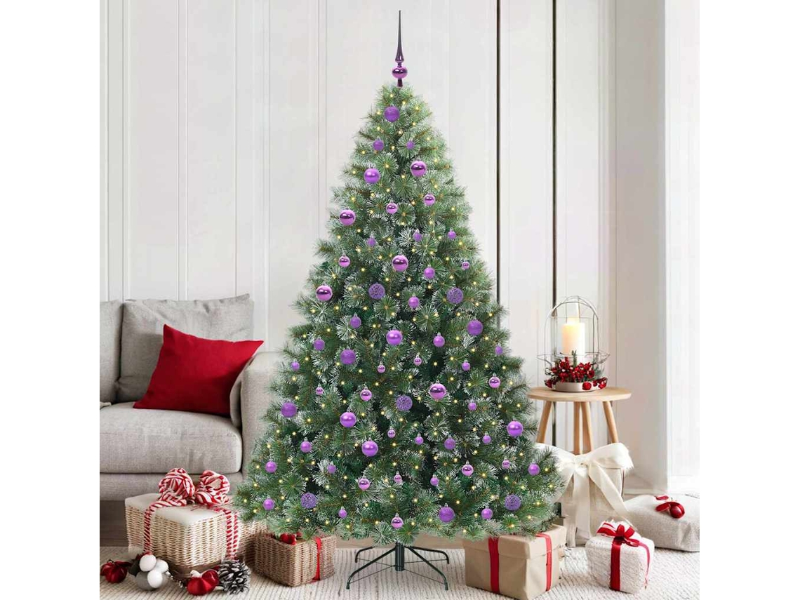 Vidaxl Árvore De Natal Artificial Com 300 Leds Verde 180 Cm Pe E Pvc