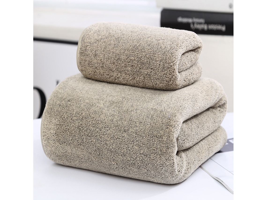 Conjunto de 2 Peças Toalhas Grossas para Casa, Macias e Altamente Absorventes,cáqui,35x75cm/70x140cm GERTIZ