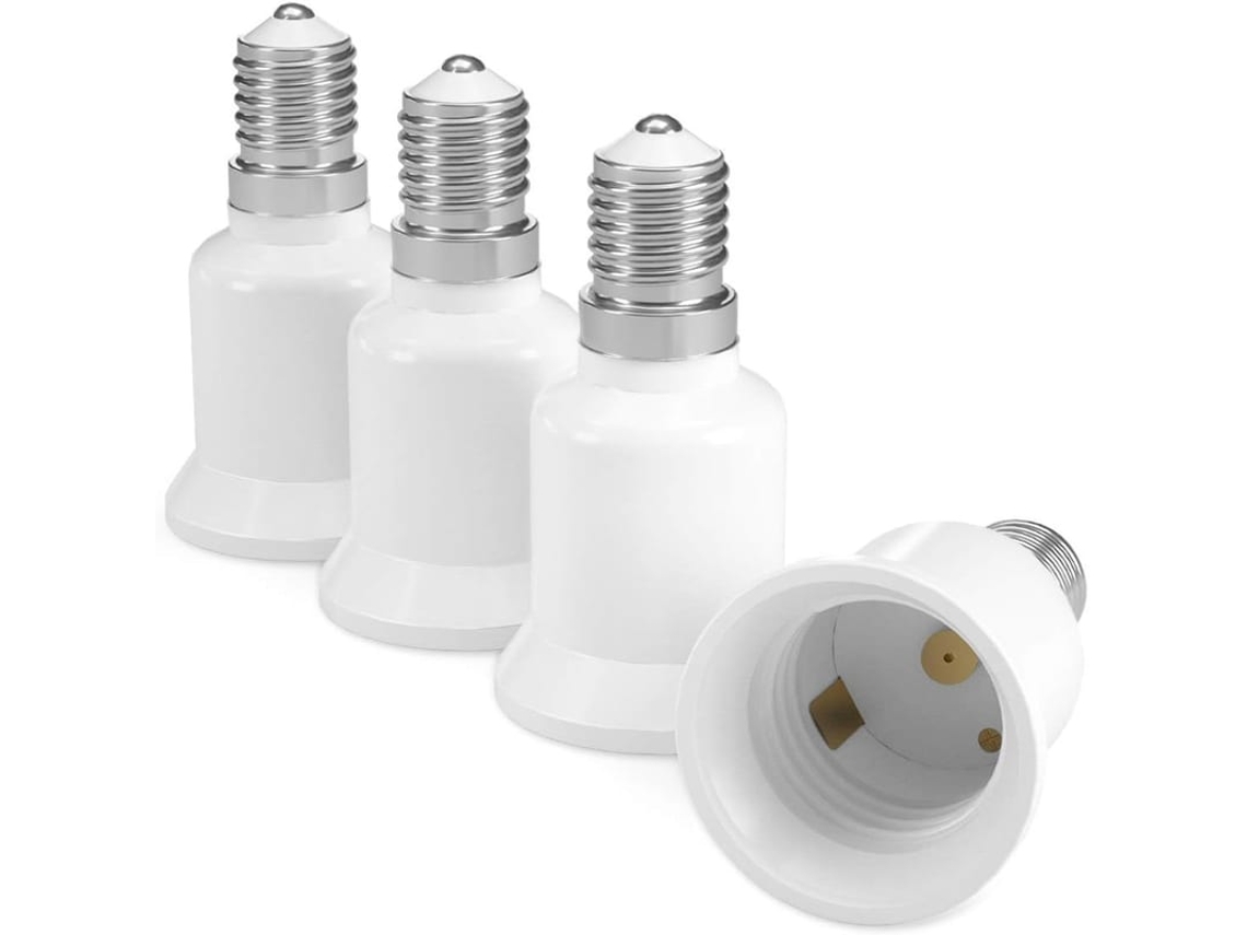 Adaptador De Soquete E14 Para E27 Conversor De Base Para Lâmpadas Led Halógenas 4 Peças