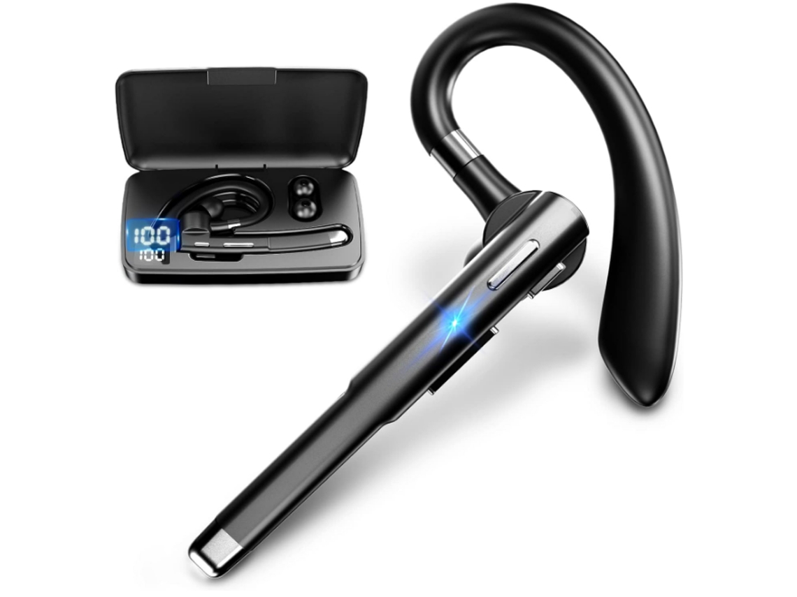 Fone Sem Fio Bluetooth JIAPEI para Celular com Bluetooth 5.2, Estojo Carregamento, Microfone, Para Dirigir, Escritório, Preto