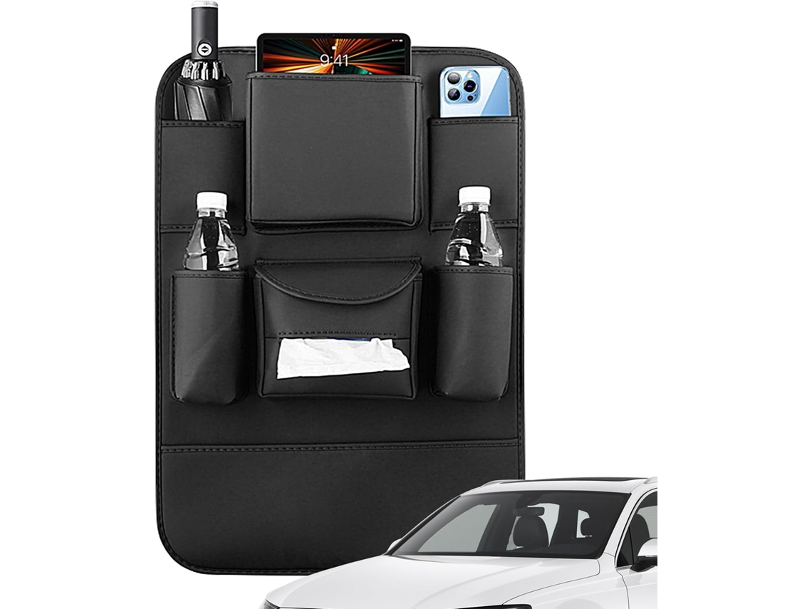 Organizador de banco traseiro para carro com compartimentos