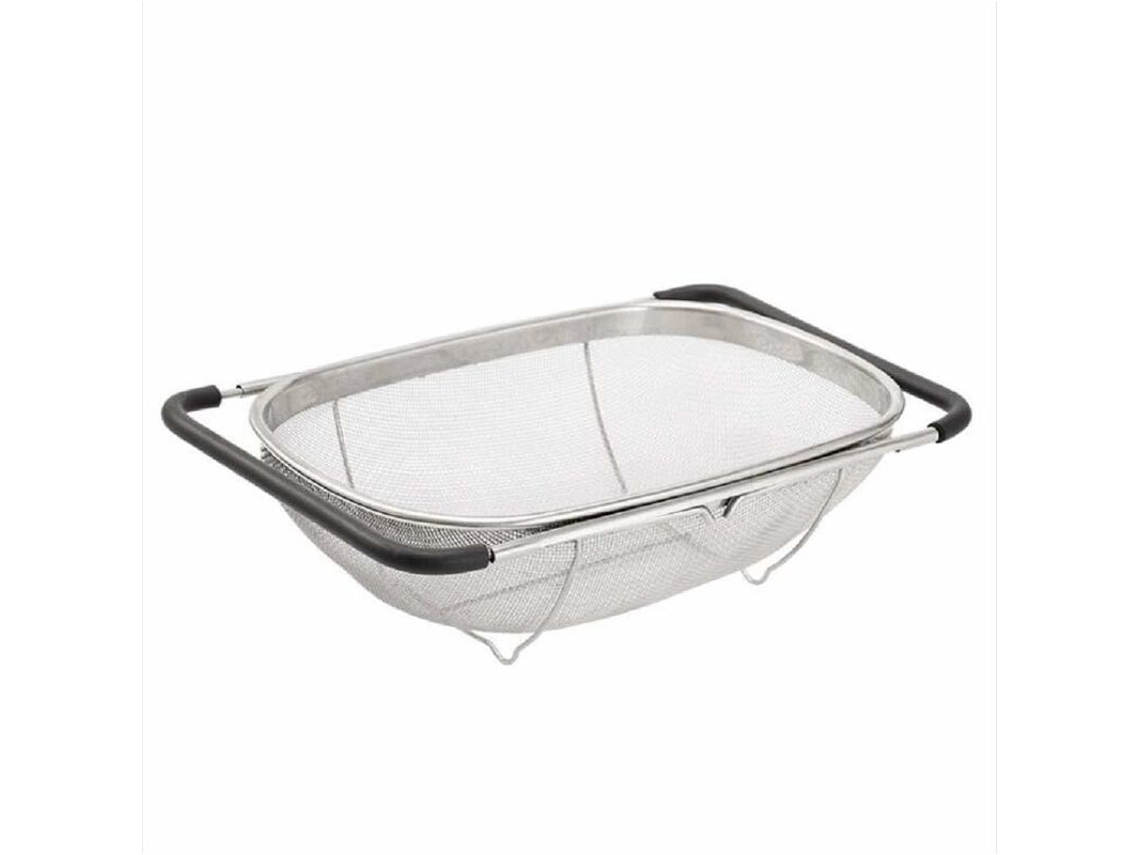 Cesto De Silicone Para Escorredor Pia Em Aço Inoxidável Com Revestimento Emborrachado E Malha Expansível