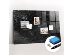 Quadro Magnético Mármore Preto Para A Sala De Estar Espelharte (90x60 Cm)