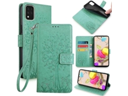 Capa De Couro Com Estampa De Árvore E Veado Para Lg K42
