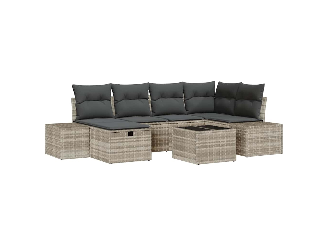 Maison Exclusive - Conjunto De Sofás Com Almofada 6 Pcs Vime Pe