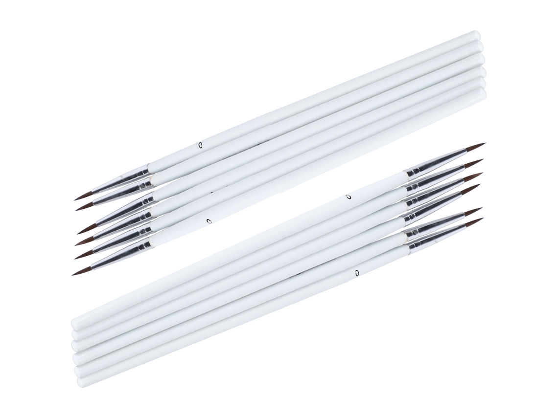 12pcs Set De Pinceles De Pintura Blanco Multifuncional Ultra Fino Para Pintura Digital Aceite Pluma De Línea Gancho(0 Grande)