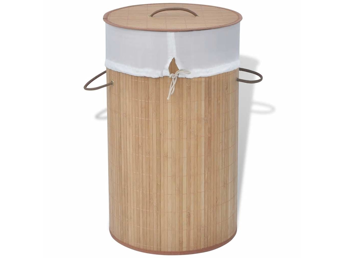 Conjunto 1 Cesto Roupa Suja Vidaxl Marrom Bambu (35 Cm)