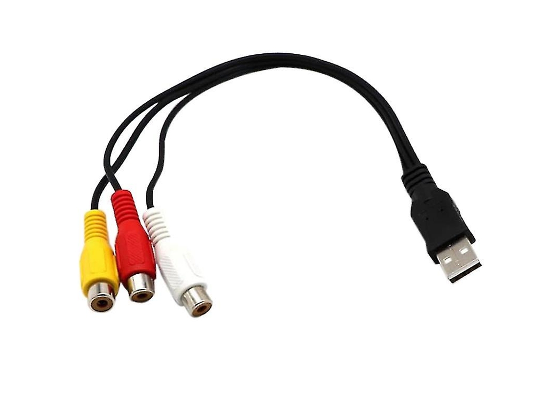 Cabo Usb Para 3rca, Adaptador Conversor Usb Fêmea Para 3 Rca Rgb Vídeo Av Composto, Cabo De Conexão Aquaforge