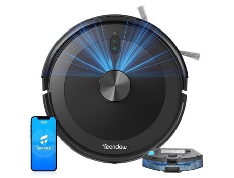 Robô Aspirador Máquina de Lavar Roupa, 4500pa Sem Fio Robô Aspirador com Vassoura, 2600mAh / 120min, Navegação a Laser Wi-Fi / LDS