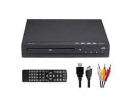 Leitor De Dvd M238 Hd 1080p Toca Discos Com Controle Remoto Plug Ue Aquaforge