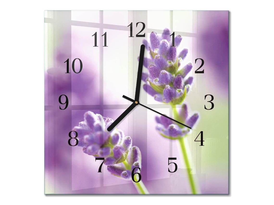 Relógio De Parede De Vidro Violeta Espelharte (30x30 Cm)