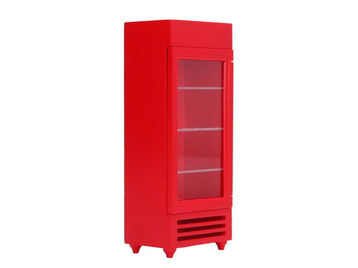 Refrigerador Vertical Miniatura Para Casa De Muñecas Com Freezer E Máquina Expendedora