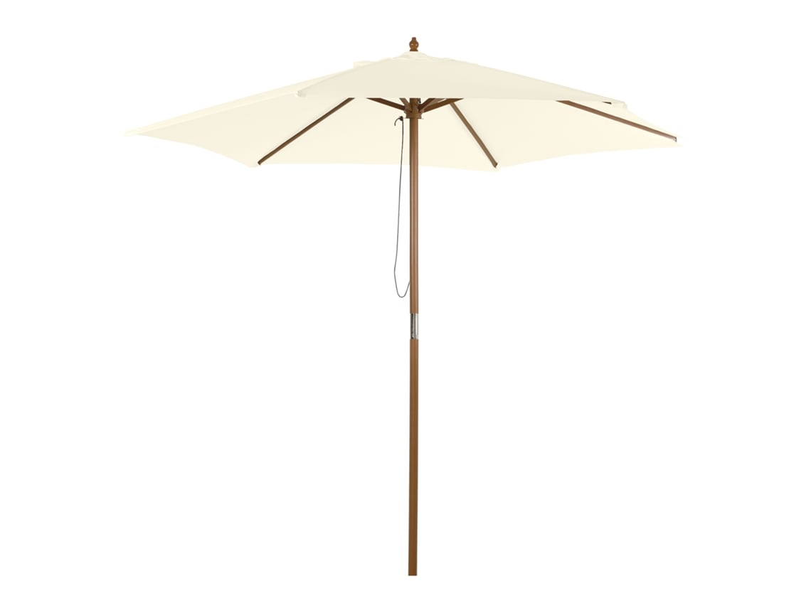 Guarda-sol octogonal, Ø2,5x2,3m, bambu, branco ORBITRA COMMERCE