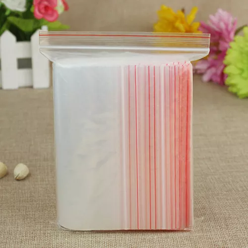 100 Unidades De Sacos Plásticos Transparentes Com Fecho Hermético Para Embalagem E Armazenamento, Sacos Plásticos Com Fecho Zip Lock Zeuxo