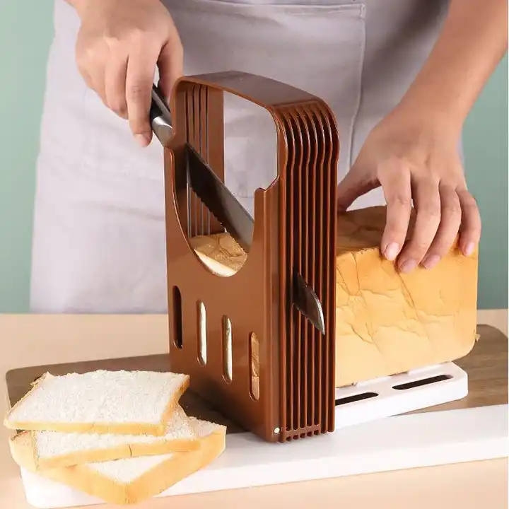 Conjunto De 2 Fatiadores Ajustáveis Para Pão Caseiro, Em Plástico, Estrutura Dobrável, Para Torradas, Bagels E Sanduíches