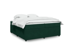 Vidaxl Cama com Molas/colchão 200x200 Cm Veludo Verde escuro