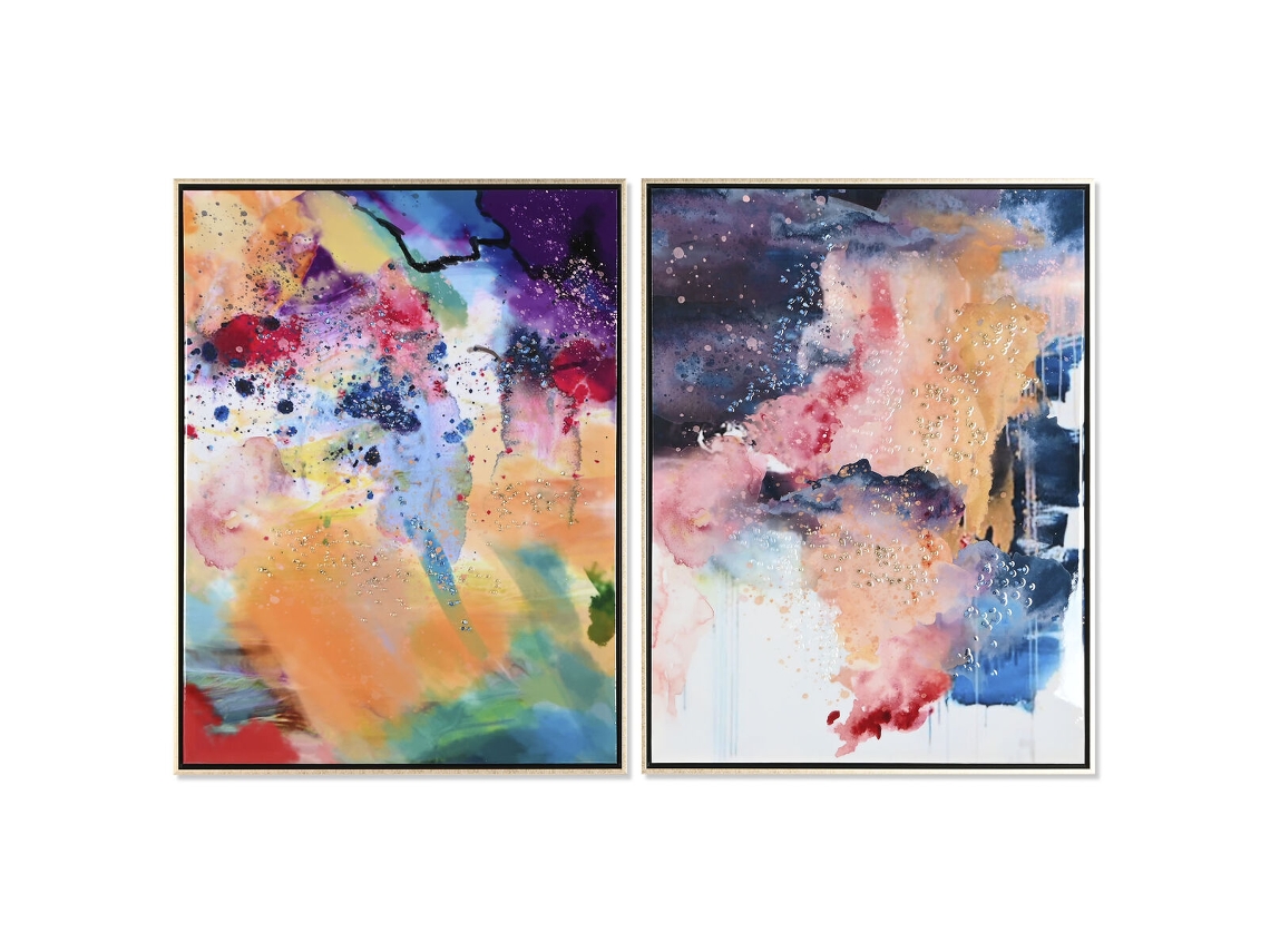 Pintura HOME ESPRIT Urbana Lacado 63x3,5x83 cm 2 Unidades