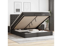 Vidaxl Estrutura De Cama Otomana Com Colchão 180x200 Cm Preta