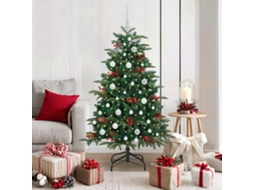 Vidaxl Árvore De Natal Artificial Verde 150 Cm Pvc, Metal E Plástico
