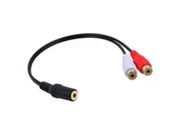 Adaptador de áudio estéreo Rca (15 cm), Banhado A Ouro, adaptadores fêmea de 35 mm para 2 mulheres.