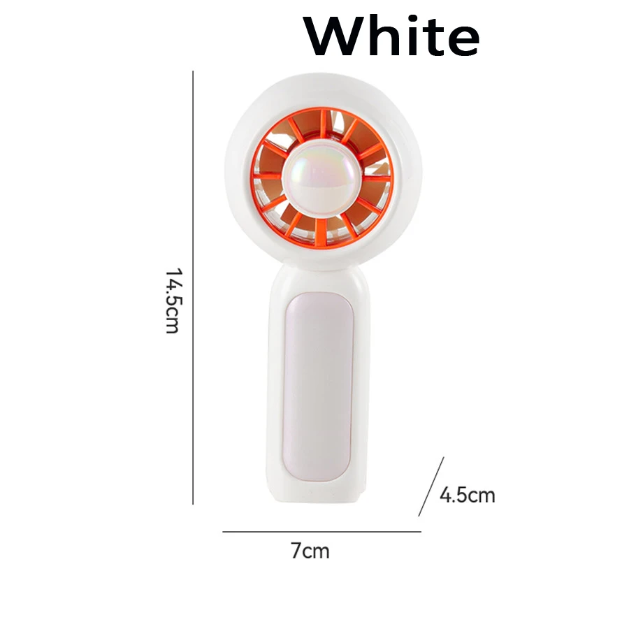 (branco) Ventilador Elétrico Portátil Silencioso De Três Velocidades Com Bateria De Alta Capacidade E Carregamento Usb Para Uso Em Mesa.