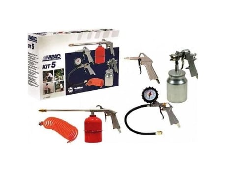 Kit 5 piezas conexion rapida abac pintar,petrolear,soplar,inflar y espiral.