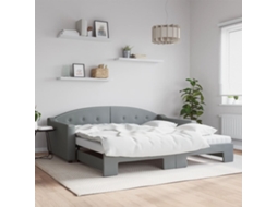 Vidaxl Sofá-cama C/ Gavetão E Colchões 100x200cm Tecido Cinzento-claro