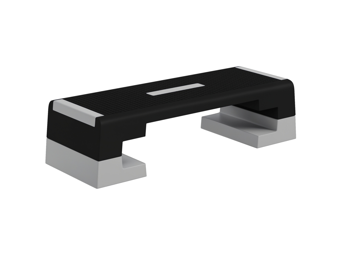 Stepper Ajustável com Degraus Removíveis e Fundo Antiderrapante 20-25cm Cinza S/MARCA