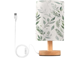 Abajur De Cabeceira Led Verde Sálvia Para Quarto, Luminária De Leitura Com Portas Usb E Cúpula Tecido Para Sala Estar