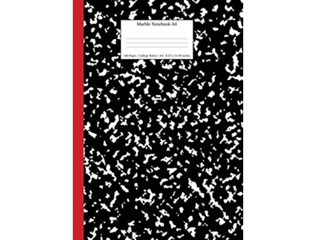 Livro Marble Notebook A4 Black and Red Spine College Ruled Journal School Exercise Books A4 de Young Dreamers Press (Inglês)