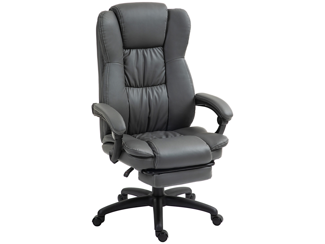 Cadeira Escritório Cinza Escuro, Ergonômica, Massagem, Apoio Pés.-mhy