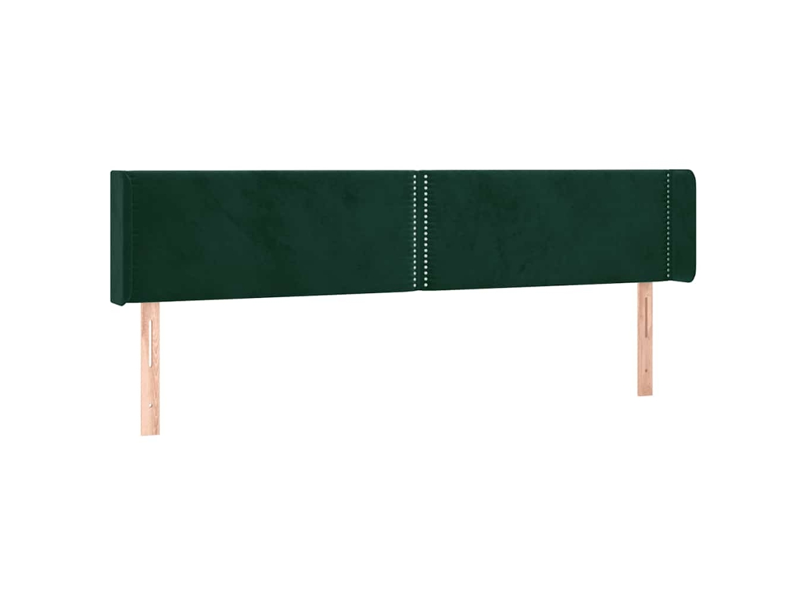 Cabeceira de Cama com Abas Veludo Verde Escuro MAISON EXCLUSIVE (203x16x78 cm)