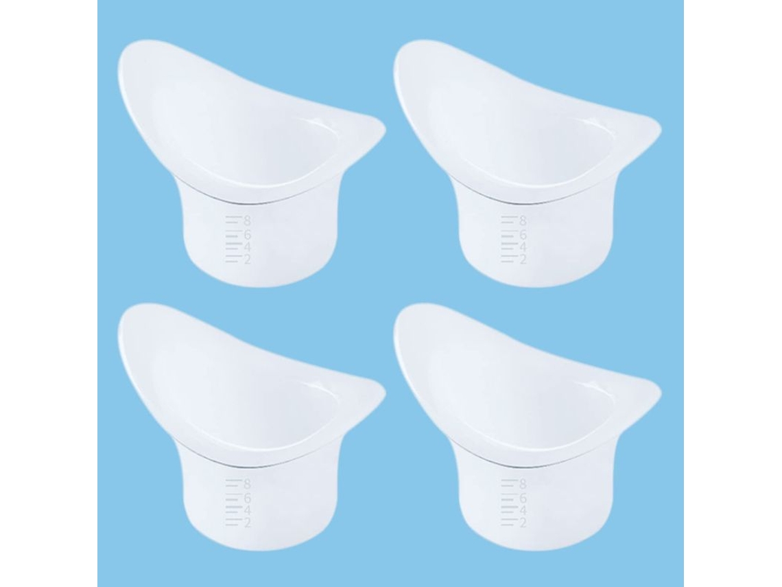 4 Copos de Lavagem Ocular, Silicone, Reutilizável, 8ml, Portátil | S/MARCA