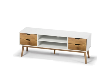 Móvel de TV FORNOR Wita (140x40x52 cm - Madeira - Branco)